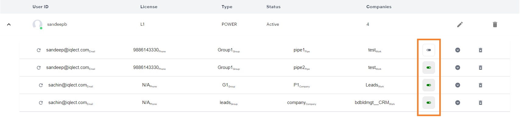 Click on crm settings - BangDB